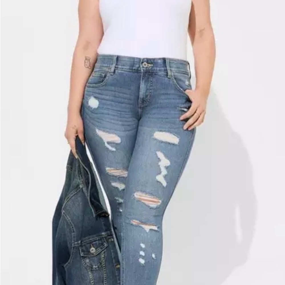 torrid Distressed Light Blue Skinny Jeans